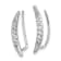 Rhodium Over 14K White Gold Lab Grown Diamond Ear Climber Earrings
