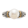 Sterling Silver Antiqued with 14K Accent 8mm Freshwater Cultured Pearl Ring