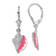 Rhodium Over Sterling Silver Enameled Conch Shell Leverback Earrings