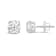 White Cubic Zirconia 14k White Gold Studs With Velvet Gift Box 2ctw