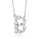 Initial B Mixed Cut CZ Pendant Necklace In Sterling Silver 18 Inch