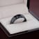 ONYX Black Carbon Fiber Inlaid Black Ceramic Wedding Band 8mm
