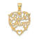 10K Yellow Gold Textured Best Mom in Heart Charm
