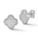 Sterling Statements Rhodium Over Sterling Silver Pave Clover Studs