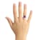 10x8mm Emerald Cut Amethyst Rhodium Over Sterling Silver Ring