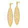 14K Yellow Gold Polished Diamond-cut Post Dangle Leaf Earrings