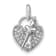 Rhodium Over Sterling Silver Cubic Zirconia Key and Heart Pendant