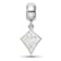Rhodium Over Sterling Silver LogoArt Kappa Alpha Theta Kite Bead