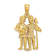 14k Yellow Gold 3D Textured Large Gemini Zodiac pendant