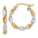 Rhodium Over 14k White Gold Textured 7/8" Twisted Hoop Earrings