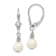 Rhodium Over 14K White Gold 5-6mm White Semi-round Freshwater Cultured
Pearl Leverback Earrings