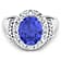 4.26ctw Violet Tanzanite and Diamond 14K White Gold Halo Ring