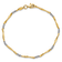 14k Yellow Gold and 14k White Gold Diamond-Cut Wavy and Beaded Bracelet
