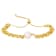 Cultured Freshwater Pearl Bolo Bracelet In 18K Gold Over Bronze 9-10mm