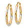 14k Yellow Gold and Rhodium Over 14k Yellow Gold 15/16" Oval
Scallop Hoop Earrings