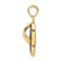 14k Yellow Gold Polished and Textured 3D with Lab Created Blue Opal Flip
Flop Pendant
