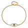 14k Yellow Gold Diamond and Sapphire Evil Eye Bracelet 0.16ctw