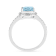 Cushion Swiss Blue Topaz with Moissanite Accents Rhodium Over Sterling
Silver Halo Ring 1.75ctw