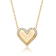Pave CZ Heart Pendant In 14K Gold Over Brass