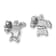 Rhodium Over Sterling Silver Polished Crystal Turtle Post Earrings