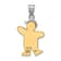 14k Yellow Gold and 14k White Gold Diamond Kid Pendant