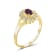 Red Ruby with White Diamond Accent 14K Gold Over Sterling Silver Ring 0.44ct