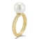 Rachel Zoe Freshwater Pearl Solitaire Fluted Band Ring in 14K Gold Over
Sterling Silver