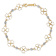 14k Two-tone Gold Diamond-Cut Open Clovers and Beads Link Bracelet
