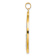 14K Two-tone Gold  Textured Stars in Round Frame Charm