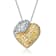 CZ Pave Heart Pendant Necklace In 14K Gold And Sterling Silver 16 Inch