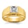 10K Two-tone Yellow and White Gold Men's Polished and Satin Diamond Ring 0.17ct