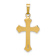 14k Yellow Gold Polished Fleur de lis Cross Pendant