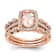 14K Rose Gold Morganite Diamond Halo Engagement Ring 1.55ctw