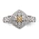 Rhodium Over Sterling Silver with 14K Accent Diamond Ring