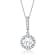 CZ Halo Drop Pendant In Sterling Silver 16 Inch