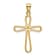14k Yellow Gold Polished Rounded Cross with X Center Pendant