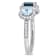 2.17ctw London Blue and Sky Blue Topaz with.33ctw Diamond 3-Stone Ring
in Sterling Silver