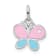 Rhodium Over Sterling Silver Blue and Pink Enamel Butterfly Children's Pendant