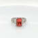 2.48 Ctw Rhodochrosite and 0.72 Ctw White Diamond Ring in 14K WG