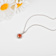 Peach Orange Lab Created Padparadscha Sapphire & Moissanite Sterling
Silver Necklace with Chain