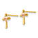 14K Yellow Gold and 14K Rose Gold Children's Cubic Zirconia Cross Heart
Stud Earrings