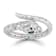 Rachel Zoe CZ Bypass Snake Ring in Rhodium Over Sterling Silver