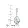 Pear Shape CZ Halo Drop Earrings In Sterling Silver