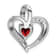 Rhodium Over 14k White Gold Garnet and Diamond Heart Pendant