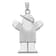 Rhodium Over 14k White Gold Satin Large Boy with Hat on Right Charm
