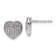 Rhodium Over 14k White Gold Diamond Heart Stud Earrings