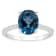 10x8mm Oval London Blue Topaz and 1/10 ctw Diamond Rhodium Over Sterling
Silver Ring