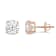 White Cubic Zirconia 14k Rose Gold Studs With Velvet Gift Box 4ctw
