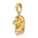 10k Yellow Gold 3D April Birthstone Diamond Simulant Baby Shoe Charm