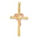 Rhodium Over 14K Tri-color Gold Polished Cross with Heart Pendant